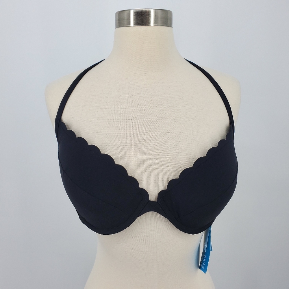 H&M NWT Swimwear Push Up Bikini Top Black sz 36D